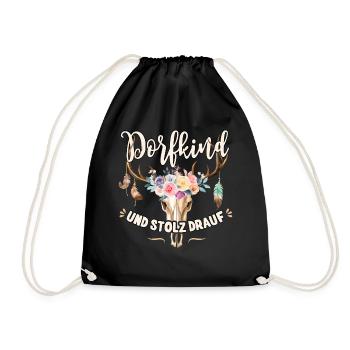 Dorfkind T-Shirt Damen Dorfkind - Turnbeutel - Schwarz - Vorne
