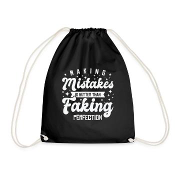 Mistakes Wisdom Quotes Imperfection Life Quotes - Drawstring Bag - black - Front