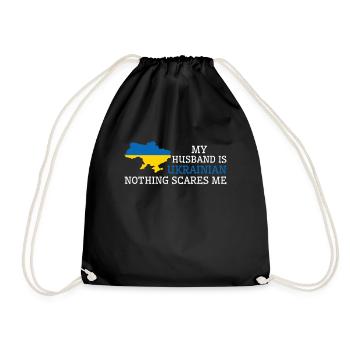 Nothing Scares Me Ukrainian Husband Ukraine - Turnbeutel - Schwarz - Vorne