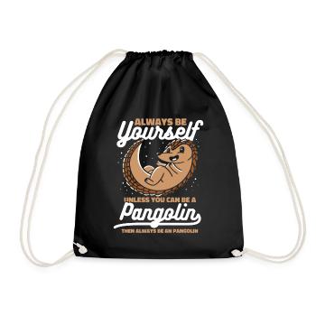 Pangolin Animal Pangolins Endangered Ar - Drawstring Bag - black - Front
