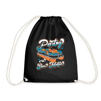 Pontoon boat Captain Pontoon boats - Drawstring Bag - black - Front