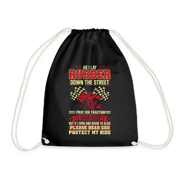 Drag Racing Race Car Prayer - Drawstring Bag - black - Front