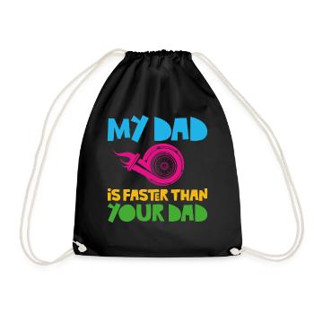 Drag Racing Race Car Dad Son - Drawstring Bag - black - Front
