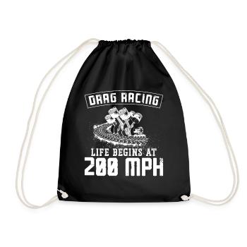 Drag Racing Race Car Vintage Drag - Drawstring Bag - black - Front