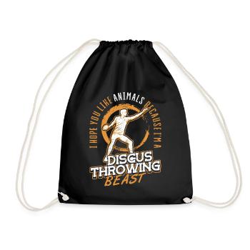 You like Animals Im discus throwing beast Diskus - Drawstring Bag - black - Front