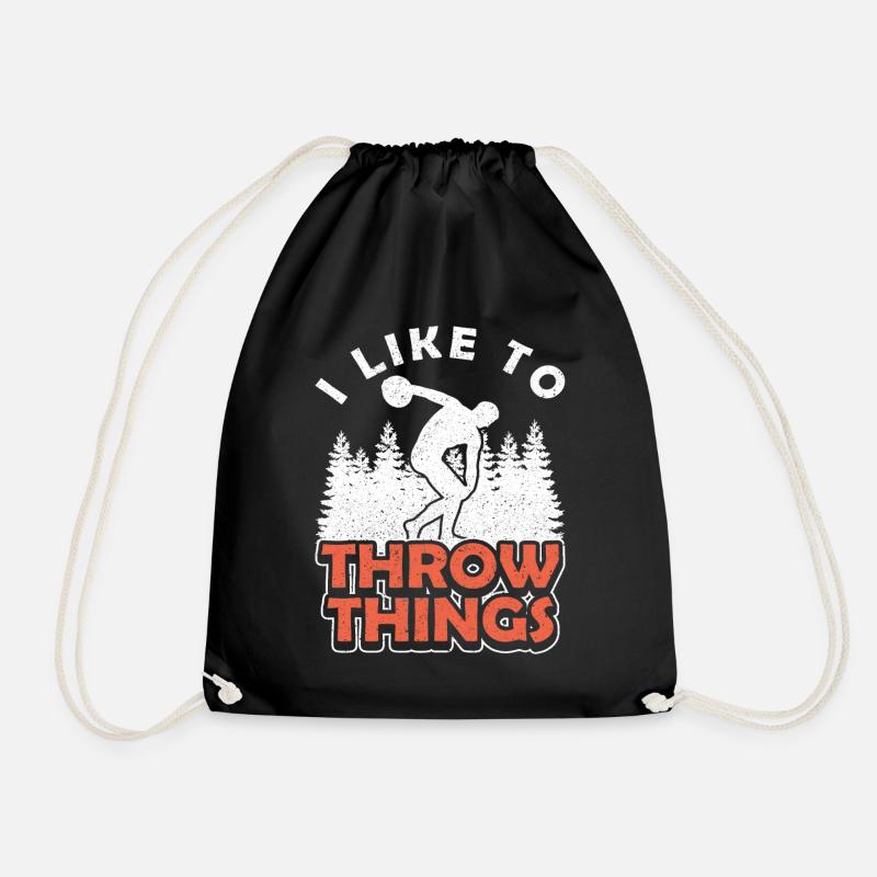 Diskus I Like To Throw Things Diskuswerfer - Turnbeutel - Schwarz