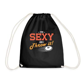 Discus im Sexy And I Throw It Discus Thrower - Drawstring Bag - black - Front