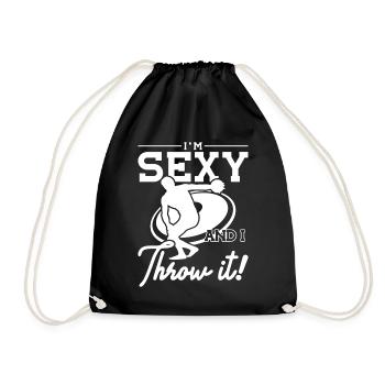 Discus im Sexy And I Throw It Discus Thrower - Drawstring Bag - black - Front