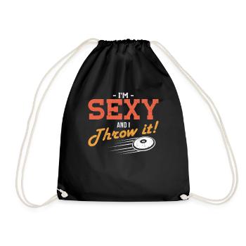Discus im Sexy And I Throw It Discus Thrower - Drawstring Bag - black - Front