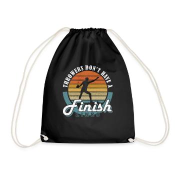 Discus Throwers Have No Finish Lines Discus Thrower - Drawstring Bag - black - Front