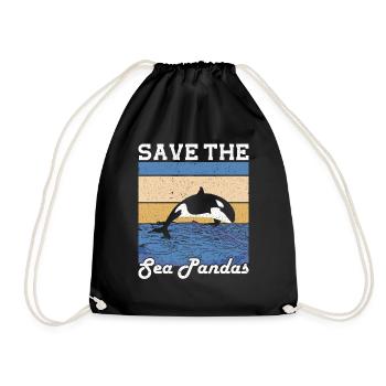 Save the Sea Panda's Marine Biologist - Drawstring Bag - black - Front