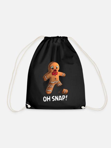 Gingerbread Man Christmas Cookie Cookies Oh Snap - Sac de sport léger - noir