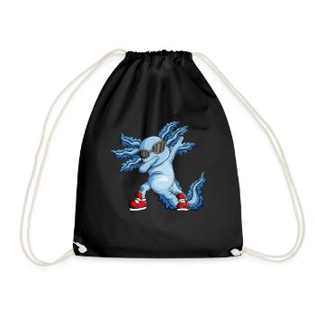 Axolotl avec chaussures de danse rouges Lunettes de soleil Dabbing - Sac de sport léger - noir - Devant