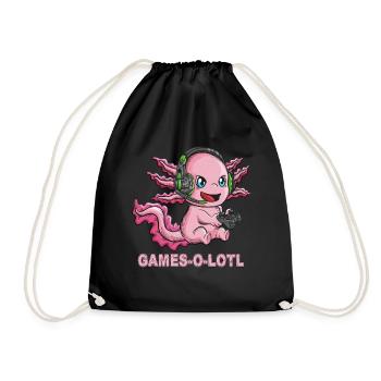 Jeux Jeux Jouer Axolotl Newt Jeux O Lotl - Sac de sport léger - noir - Devant