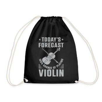 Violin Violinist Today's Forecast - Turnbeutel - Schwarz - Vorne