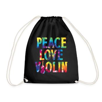 Violon Violoniste Fille Aquarelle - Sac de sport léger - noir - Devant