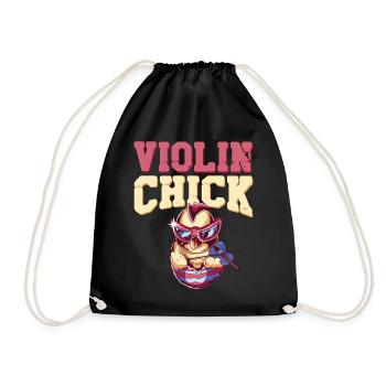 Violon Violoniste Fille Poulet - Sac de sport léger - noir - Devant