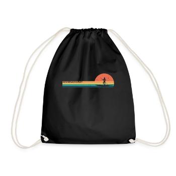 Retro Stand Up Paddler Stand-Up Paddle Water Sports - Drawstring Bag - black - Front