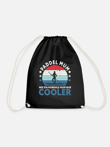 Retro Paddel Mom Wie eine normale Mum nur cooler - Turnbeutel - Schwarz