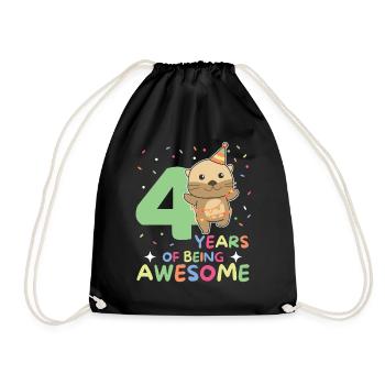 Loutre pour les enfants de 4 ans - Sac de sport léger - noir - Devant