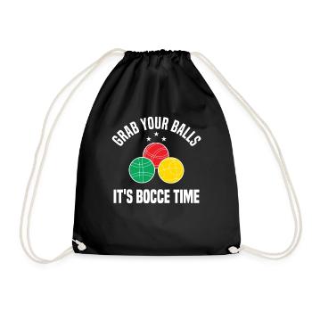 Boccia Petanque Boule Boccia Player Lyonnais - Drawstring Bag - black - Front