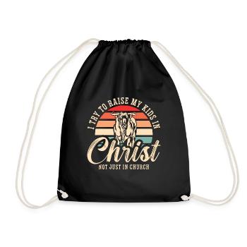 Steer Wrestling J’essaie d’élever mes enfants Rodéo rétro - Sac de sport léger - noir - Devant