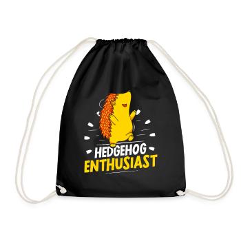 Hérisson Enthousiaste Mignons Animaux de compagnie Dictons - Sac de sport léger - noir - Devant