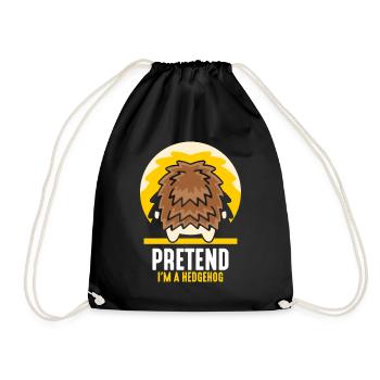 Imagine I'm a hedgehog cute pet - Drawstring Bag - black - Front