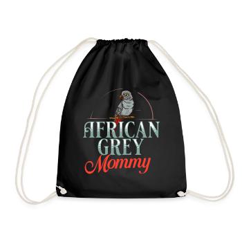 African grey parrot parrot bird Africa - Drawstring Bag - black - Front