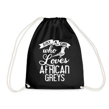 African grey parrot parrot bird Africa - Drawstring Bag - black - Front