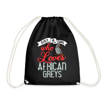 African grey parrot parrot bird Africa - Drawstring Bag - black - Front