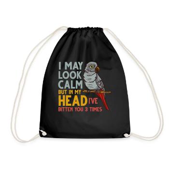 African grey parrot parrot bird Africa - Drawstring Bag - black - Front