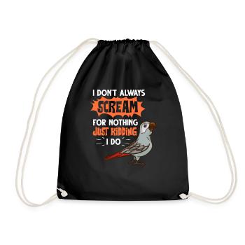 African grey parrot parrot bird Africa - Drawstring Bag - black - Front