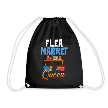 Flea Market Flea Market Funny Articles Market - Drawstring Bag - black - Front