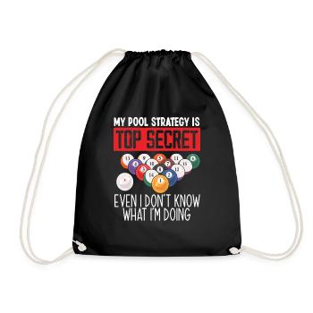 Billiard Strategy Secret Gift - Drawstring Bag - black - Front