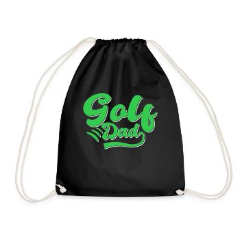 Golf Papa Geschenk - Turnbeutel - Schwarz - Vorne