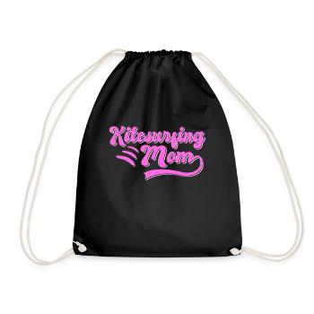 Kite Surfing Mama Gift - Drawstring Bag - black - Front