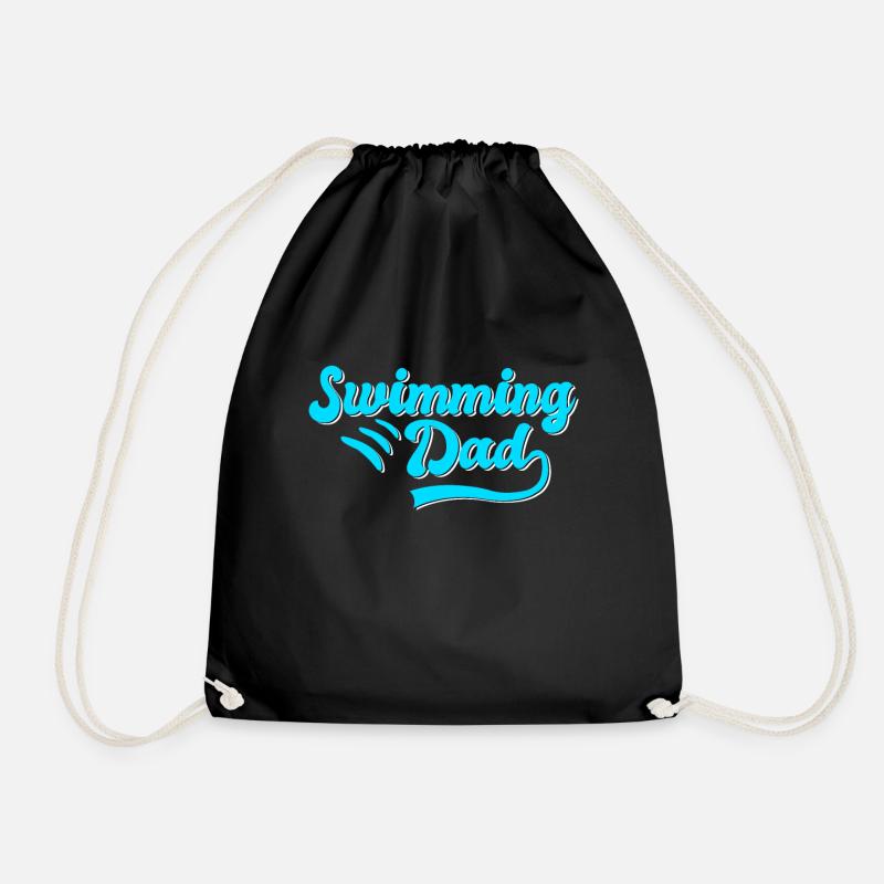 Swimming Daddy Gift - Drawstring Bag - black