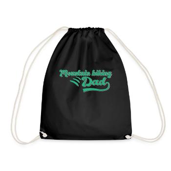 Mountain biking daddy gift - Drawstring Bag - black - Front