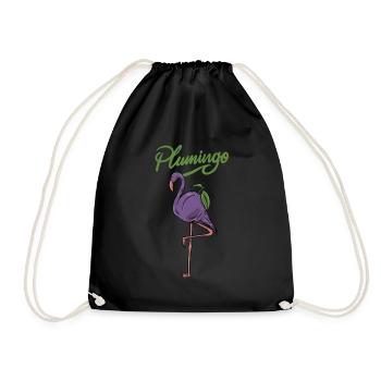 Tiernahrung Pflaumenfruit "plumingo" Flamingo - Turnbeutel - Schwarz - Vorne