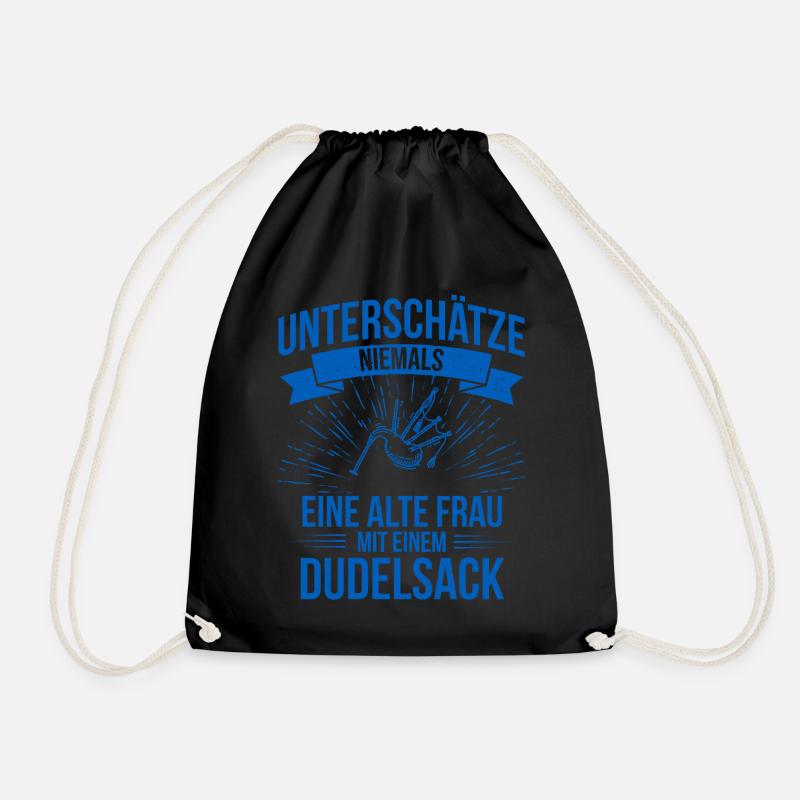 Dudelsack Dudelsackspieler Sackpfeife - Turnbeutel - Schwarz