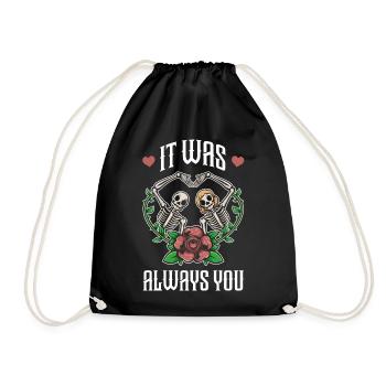 Valentine's Day girlfriend, boyfriend, man, wife partner - Drawstring Bag - black - Front