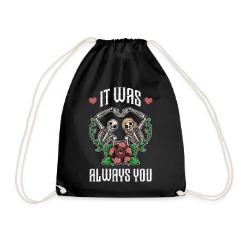 Valentine's Day girlfriend, boyfriend, man, wife partner - Drawstring Bag - black - Front