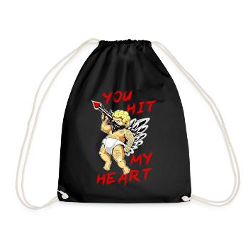 Valentine's Day girlfriend, boyfriend, man, wife partner - Drawstring Bag - black - Front