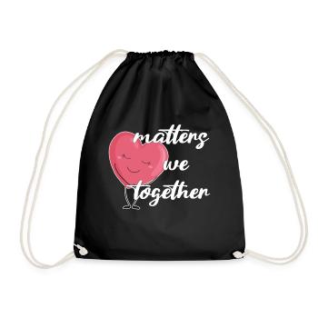 Valentine's Day girlfriend, boyfriend, man, wife partner - Drawstring Bag - black - Front