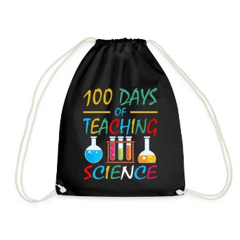 100 Tage Wissenschaftsunterricht Schulfachlehrer - Turnbeutel - Schwarz - Vorne