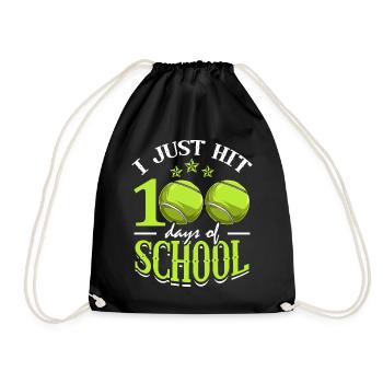 I just finished 100 days of school Tennis Sports - Drawstring Bag - black - Front