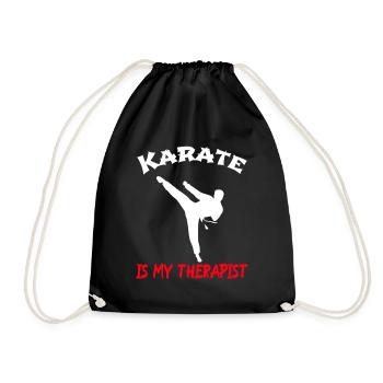 Le karaté est mon thérapeute - Sac de sport léger - noir - Devant