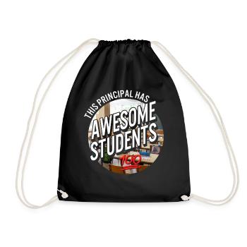 Principal Shirt, This Principal Has Awesome - Drawstring Bag - black - Front