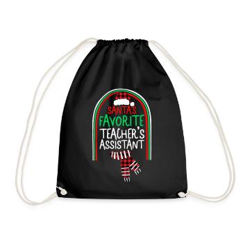 Weihnachtshemd, der Lieblingslehrer des Weihnachtsmanns - Turnbeutel - Schwarz - Vorne